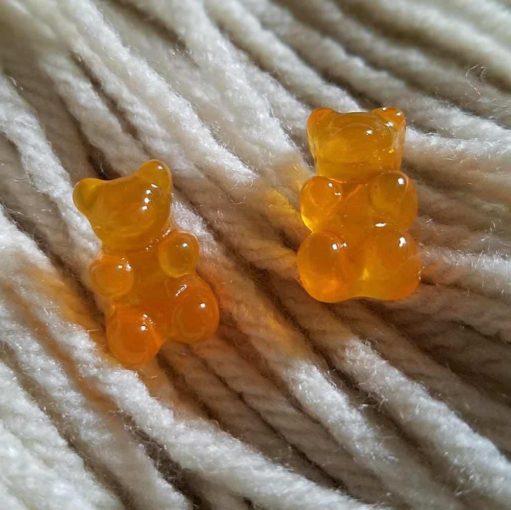🐻ORANGE GUMMY BEAR STUDS🐻 - Picture 4 of 4